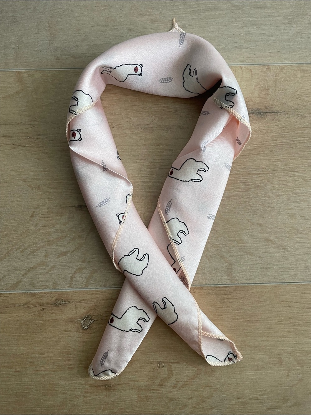 NWOT Pink Llama Print Silk-Feel Scarf